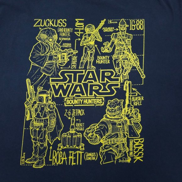 Funko Star Wars Bounty Smugglers Hunters Tee T Shirt Mens Size XL Crewneck Blue - Picture 3 of 15